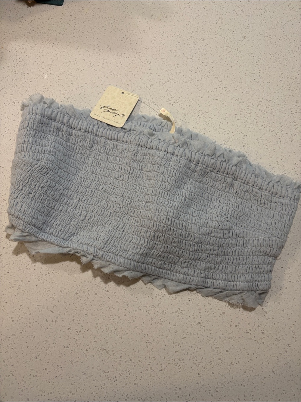 NWT Free People Light Blue Smocked Tube Top